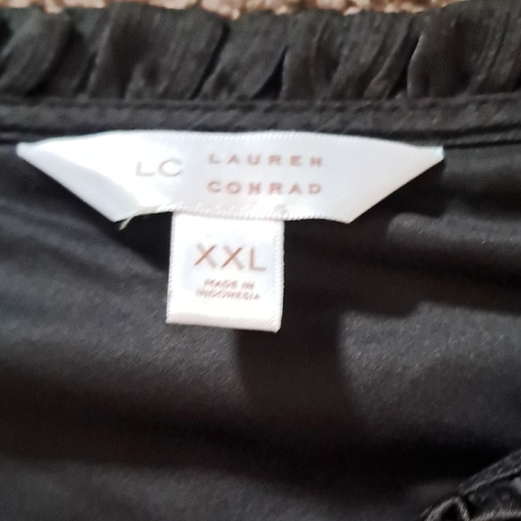 LC Lauren Conrad Black Blouse with Tie Detail - Picture 2 of 4